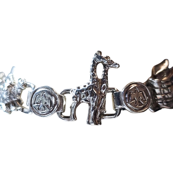 Vintage Sterling Silver 3D Noah's Ark Bracelet 17mm